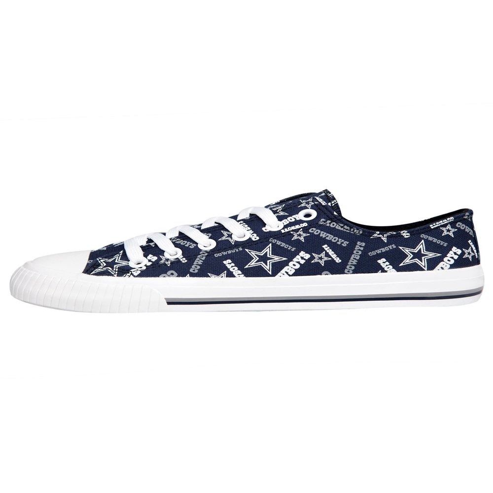 FOCO Dallas Cowboys NFL Womens Low Top Repeat Print Canvas Shoes - 6