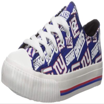 FOCO New York Giants NFL Womens Low Top Repeat Print Canvas Shoes - 8