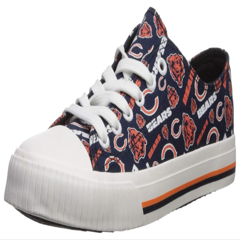 FOCO Green Bay Packers NFL Womens Low Top Repeat Print Canvas Shoes - 9