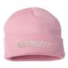 Go All Out One Size Pink Cuffed Security Embroidered Cuffed Knit Beanie Cap view 1