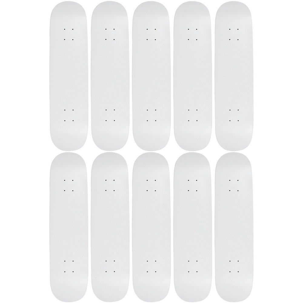 Moose 10 Count 7.63" Blank Skateboard Deck Dipped White 7-Ply Canadian Maple