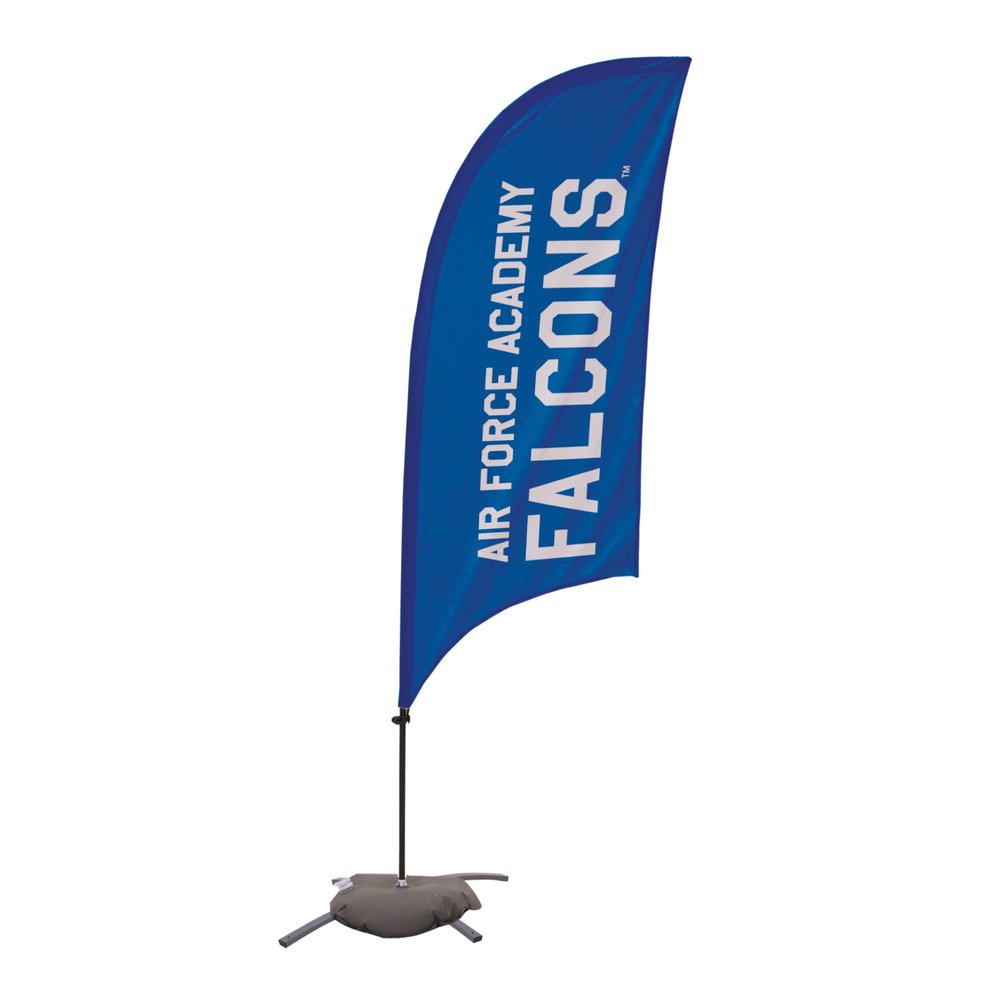 Air Force Falcons College Sports Printed Feather Flag - NCAA Licensed - Super Polyester - School Banner (White, Blue) (7.5' Cross Base)