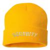 Go All Out One Size Gold Cuffed Security Embroidered Cuffed Knit Beanie Cap view 1