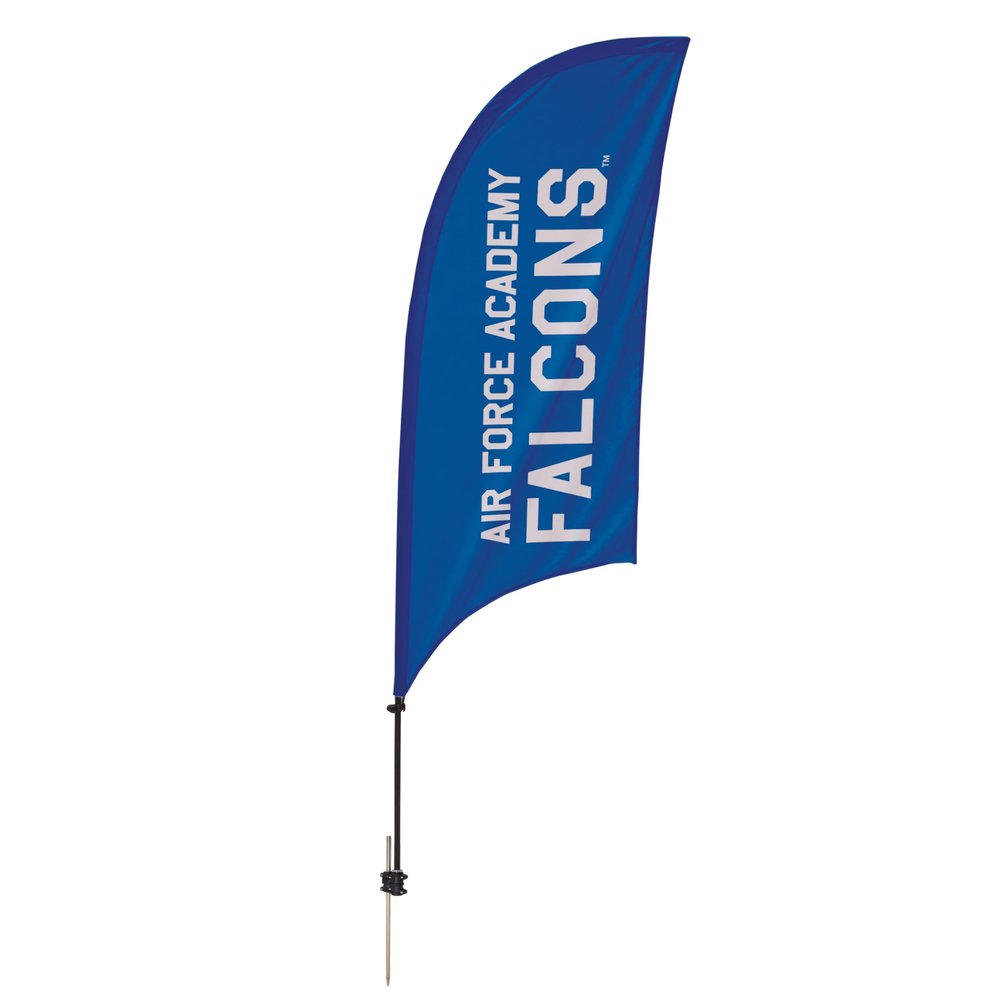 Air Force Falcons College Sports Printed Feather Flag - NCAA Licensed - Super Polyester - School Banner (White, Blue) (7.5' Spike Base)