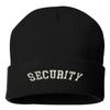 Go All Out One Size Black Cuffed Security Embroidered Cuffed Knit Beanie Cap view 1