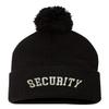 Go All Out One Size Black Pom Security Embroidered Knit Beanie Pom Cap view 1
