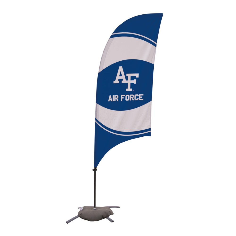 Air Force Falcons College Sports Printed Feather Flag - NCAA Licensed - Super Polyester - School Banner (Blue) (7.5' Cross Base)