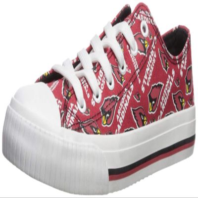 FOCO Arizona Cardinals NFL Womens Low Top Repeat Print Canvas Shoes - 10