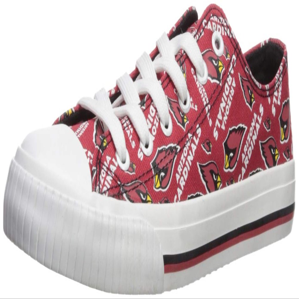 FOCO Arizona Cardinals NFL Womens Low Top Repeat Print Canvas Shoes - 10