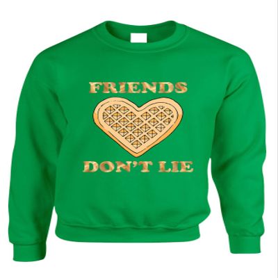 ALLNTRENDS Adult Sweatshirt Friends Don't Lie Shirt Waffle Top Cool Trendy Gift (M, Irish Green)
