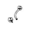 Pierced Owl 316L Stainless Steel 12-00GA Large Gauge Internally Threaded Curved Barbell (00GA / 12mm Length / 12mm Ball Size) view 2