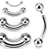 Pierced Owl 316L Stainless Steel 12-00GA Large Gauge Internally Threaded Curved Barbell (00GA / 12mm Length / 12mm Ball Size) view 3