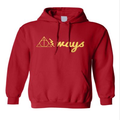 ALLNTRENDS Adult Hoodie Always Hallows Lightning Bolt Cute Top Trendy Gift (S, Red)