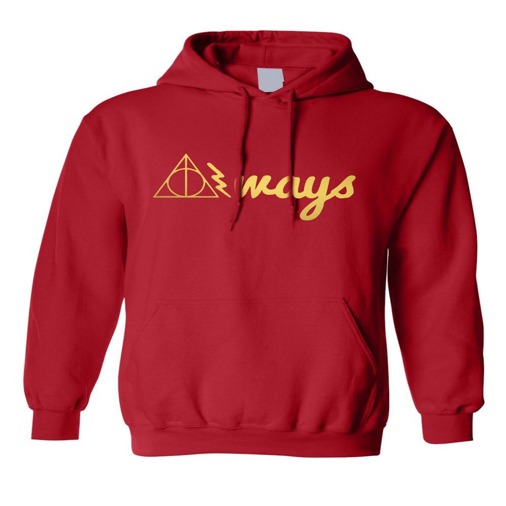ALLNTRENDS Adult Hoodie Always Hallows Lightning Bolt Cute Top Trendy Gift (S, Red)