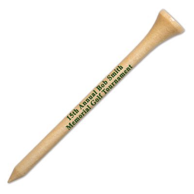 500 Personalized Custom Golf Tees - 1 Color Imprint 2-3/4" Natural