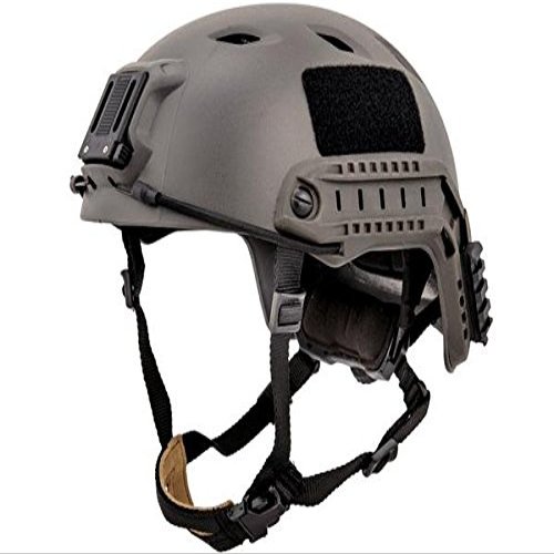 DLP Lightweight Tactical Bump Helmet - ImpaX Pro - High Cut OPS Core Military Combat Airsoft Helmet - MICH ACH - Integrated NVG Mount and ARC Rails Worm Dial Fit (Mass Grey)