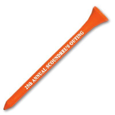 500 Personalized Custom Golf Tees - 1 Color Imprint 2-3/4" Citrus Orange