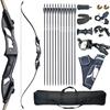 D&Q Recurve Bows for Adults Hunting Black Hunter Longbow Takedown 30-50lbs Bow and Arrow Set Right Handed Archery Archery with Bow Case Stringer Arrow Target Practice (Black 35lbs) view 1