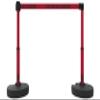 Banner Stakes Crowd Control Plus Cart Package & Accessory Tray, 75' Total Retractable Belt Barrier System - 5 Telescoping Stanchions w/ 15' Red "Do Not Enter - Arc Flash Boundary" Banners (PL4079T) view 4