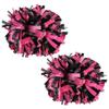 ICObuty Plastic Cheerleader Cheerleading Pom Pom 6 inch 1 Pair/2 Pieces (Wet hot Pink/Black) view 2