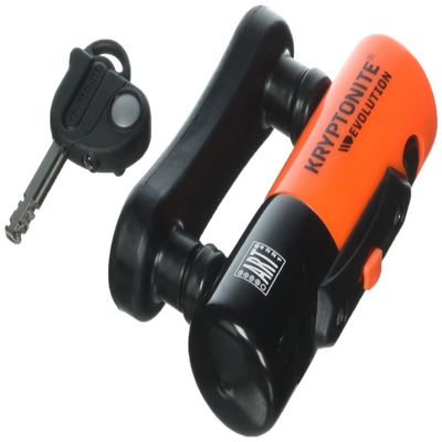 Kryptonite Evolution Compact Disc Lock, 13mm Hardened Max-Performance Steel Shackle, Sold Secure Gold and Art 4-Star, High-Security Anti-Theft Orange Bike Lock, Includes 3 Stainless Steel Keys