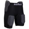 Schutt ProTech Tri All-in-One Football Girdle Padded Compression Shorts with Integrated Hip, Tailbone and Thigh Pads, Youth, Charcoal/Black, Large view 1