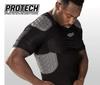Schutt ProTech Tri All-in-One Football Girdle Padded Compression Shorts with Integrated Hip, Tailbone and Thigh Pads, Youth, Charcoal/Black, Large view 3