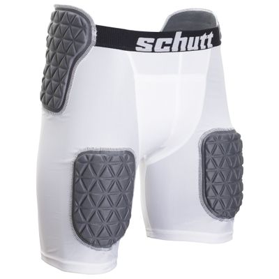 Schutt ProTech Youth All-in-One Football Girdle Padded Compression Shorts with Integrated Pads, White, Small