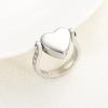 constantlife Cremation Ring for Ashes Engravable Heart Urn Finger Ring Necklace Stainless Steel Memorial Jewelry #6#7#8#9 (A-Silver-8) view 2