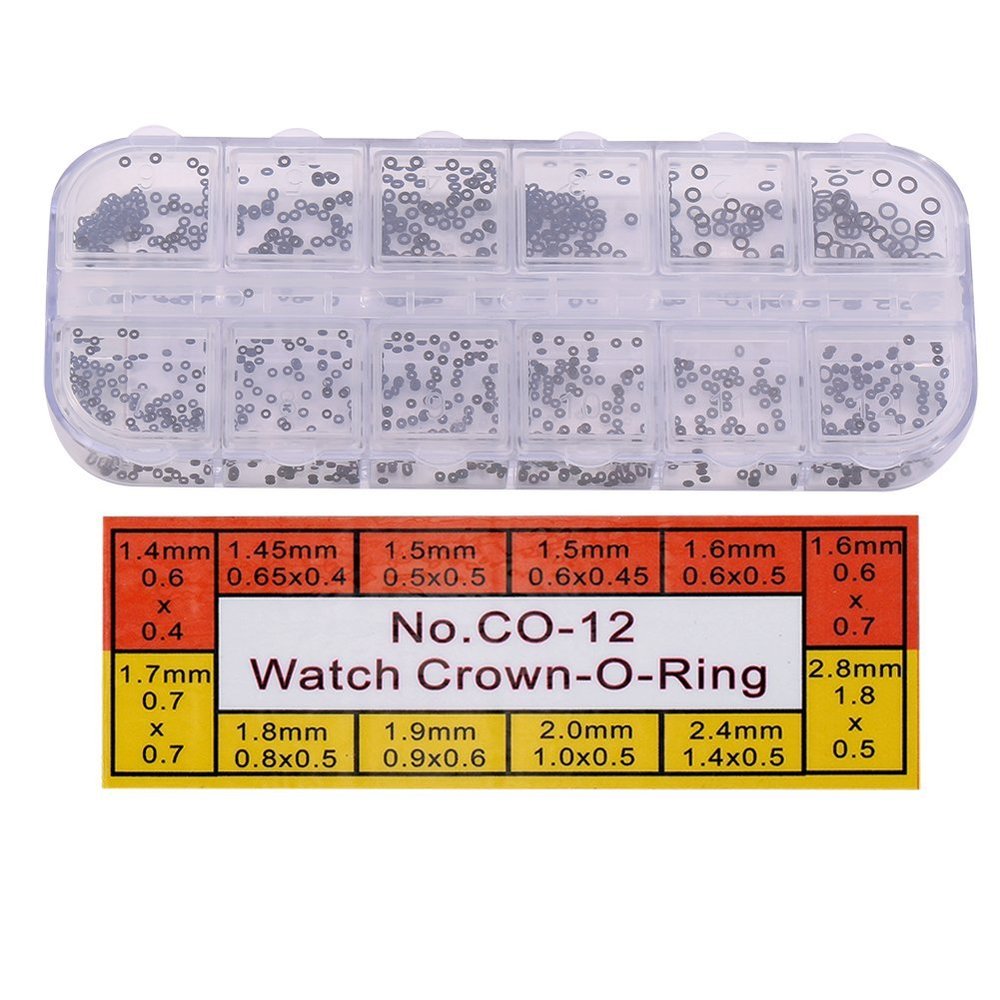 1.4-2.8mm 12 Sizes O Watch Back Gasket Rubber Seal Washers Set Watch Gaskets kit Replacement O-Rings for Watch Backs