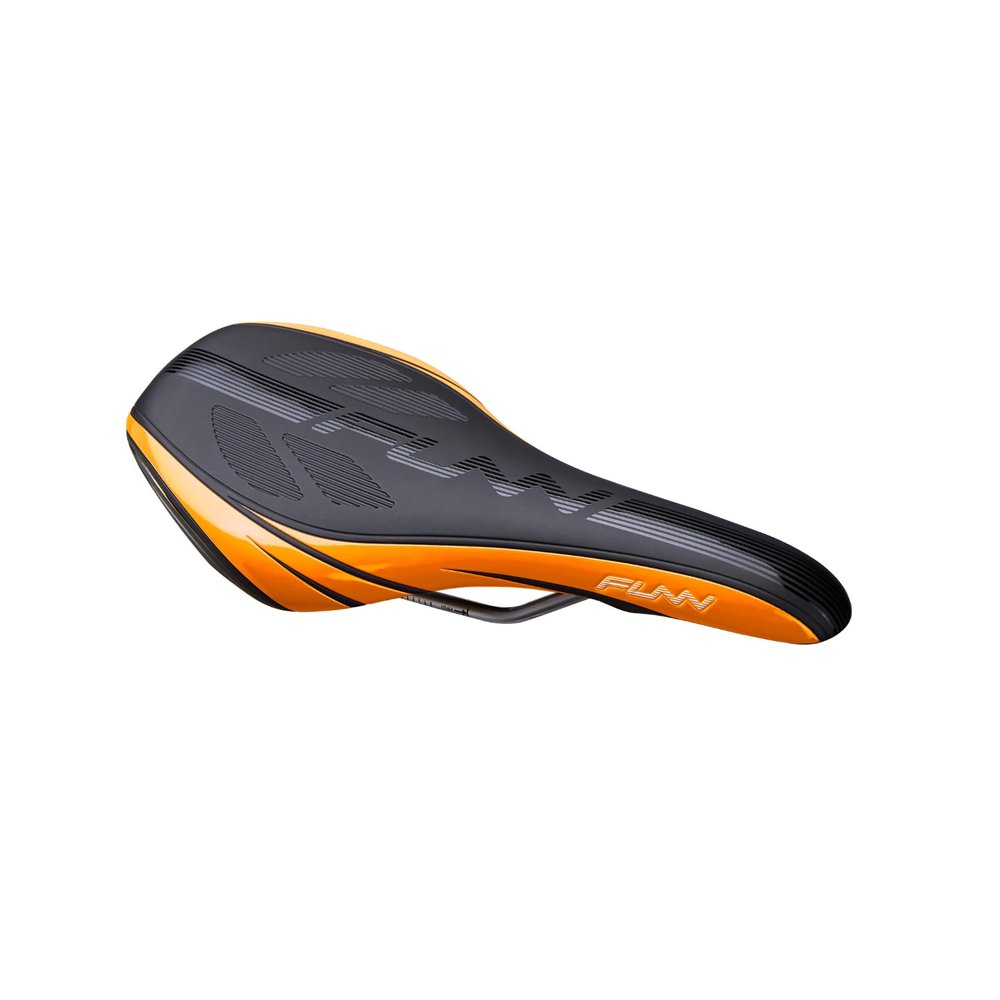 Funn Adlib HD Mountain Bike Saddle with Durable and Light CrMo Rails, Comfortable and Stable Bicycle Saddle, Vinyl Leather Covered Bicycle Saddle for MTB, BMX and Road Bike (Orange)