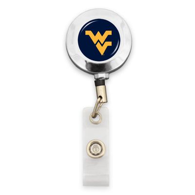 Badge Reel with Alligator Clip (West Virginia Mountaineers)