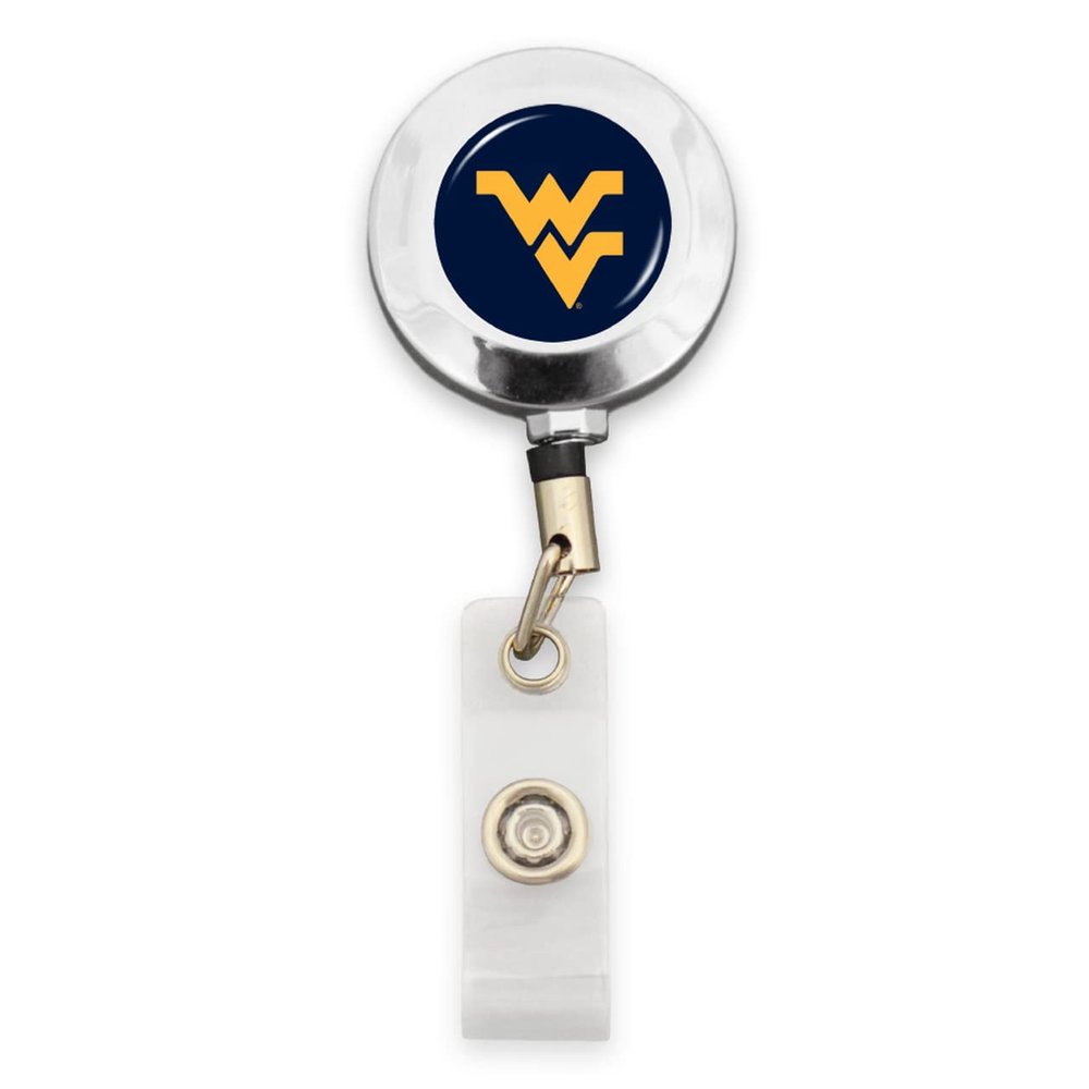 Badge Reel with Alligator Clip (West Virginia Mountaineers)