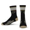 For Bare Feet NCAA Purdue Boilermakers 4 Stripe Deuce Crew Sock Team Color MEDIUM view 1