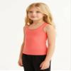 Kurve Premium Girls Seamless Supersoft Wide Strap Comfortable Racerback Tank Top for Kids, Dance Class, Yoga Class, Gymnastic Class, (Made with Love in The USA), Neon Coral, Age 4-7 view 2