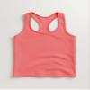 Kurve Premium Girls Seamless Supersoft Wide Strap Comfortable Racerback Tank Top for Kids, Dance Class, Yoga Class, Gymnastic Class, (Made with Love in The USA), Neon Coral, Age 4-7 view 3