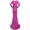 Maternity Elegant Fitted Photography Gown Long Sleeve Slim Fit Maxi Photography Floor Baby Shower Grace Dress Photo Shoot Violet Purple M view 3