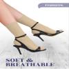 Hugh Ugoli Women's Cotton Crew Socks | Plain Color, Regular Fit, Soft Casual Socks for Trouser, 4 Pairs, Light Beige, Shoe Size: 9-12 view 3