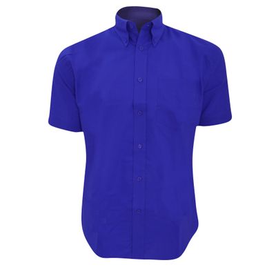 Kustom Kit Mens Workwear Oxford Short Sleeve Shirt (19inch) (Italian Blue)