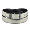 Concitor Reversible Belt OFF WHITE & Black Bonded Leather Pewter-Tone Buckle 38 view 1