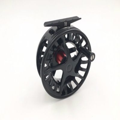 Rudder Fly Fishing Reel Aluminum Alloy Body 5/6, 7/8 Light Weight Black Red (7/8)