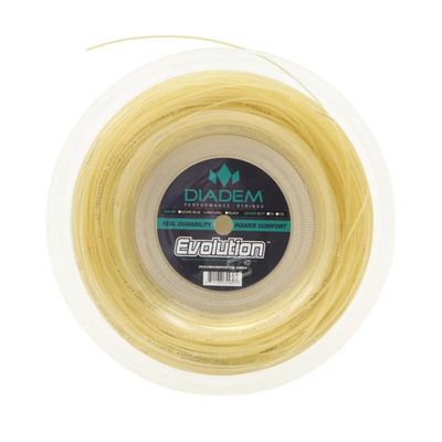 Diadem Evolution Tennis String Reel | Premium Polyamide Monofilament | Comfortable, Durable, and High-Performance String Reel for Frequent Stringers (16 (1.30mm), Natural)