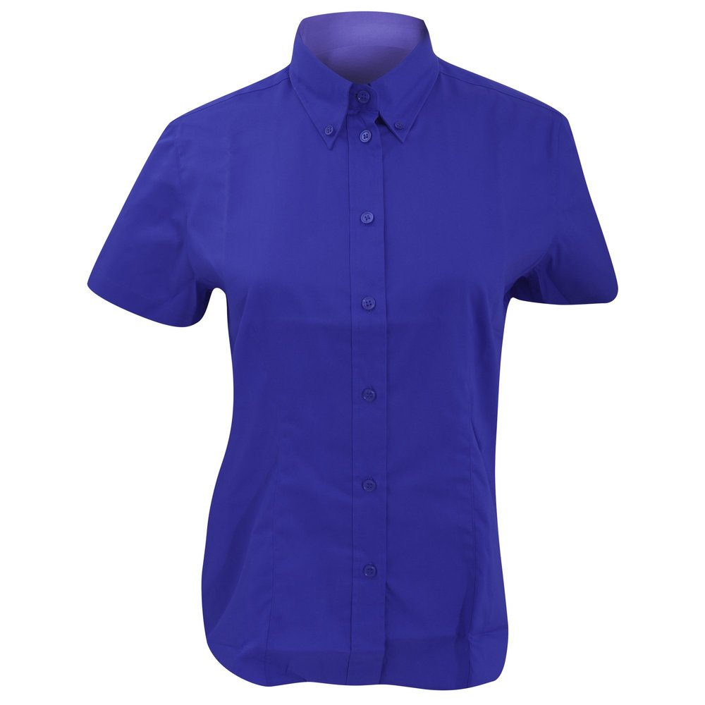 KUSTOM KIT Ladies Coporate Oxford Short Sleeve Shirt (26 US) (Royal Blue)