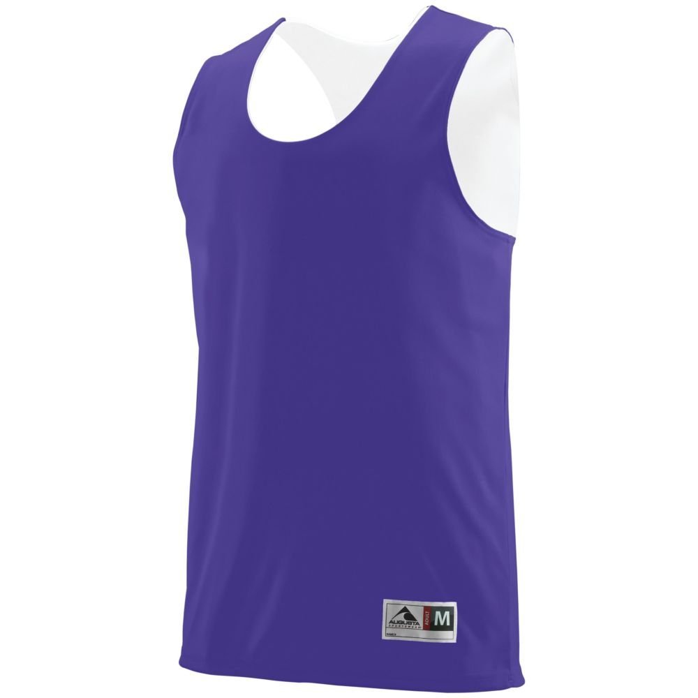 Augusta Sports Reversible Wicking Tank, Pur/WHI, XX Large