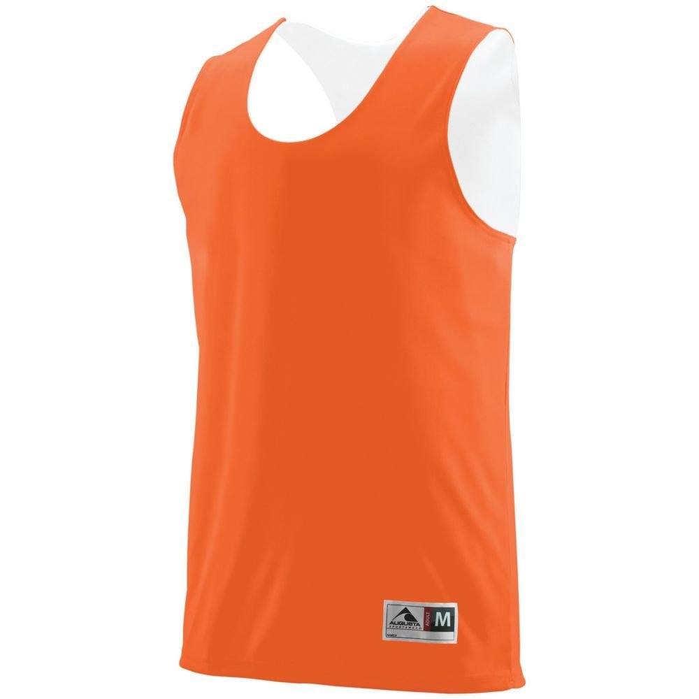 Augusta Sports Reversible Wicking Tank, Ora/WHI, Small