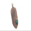 HHH Designs Feather Pendant, double sided with stone view 1