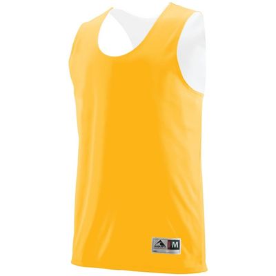 Augusta Sports Reversible Wicking Tank, GLD/WHI, X Large