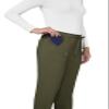KOI Lite Peace Women's 6-Pocket Stretch Scrub Pants Olive Green X-Large Petite view 3