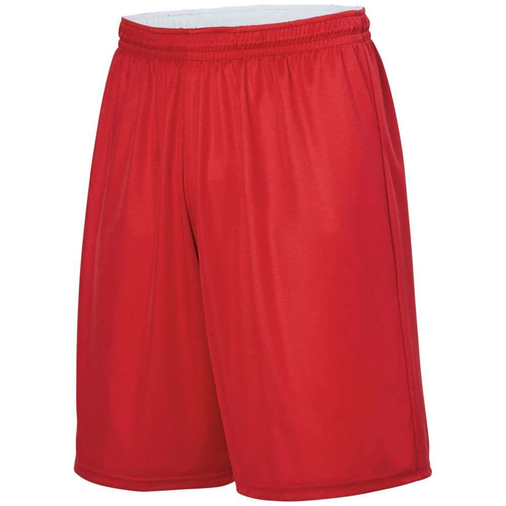 Augusta Sports Reversible Wicking Short, Red/White, X Large