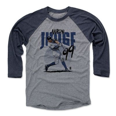 500 LEVEL Aaron Judge 3/4 Sleeve T-Shirt (Baseball Tee, XXX-Large, Navy/Heather Gray) - Aaron Judge Power B